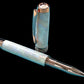 Elegant “Pearly Opal” Rose Gold Acrylic Rollerball Pen, Artisan Handcrafted Writing Instrument. One of a Kind, with Box, Felt Sleeve, & Ink. - HighlanderPen