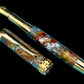 Striking “Molten Metals” Handcrafted Luxury Gold Fountain Pen, One of a Kind, Handmade in CO. Ink, Converter, Sleeve, & Box Included. - HighlanderPen