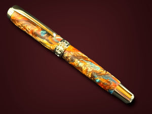 Dragon Skin | Black Titanium Fountain Pen | Handcrafted by Highlander