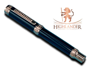 Highlander Edinburgh Exotic Gaboon Ebony Wood Rose Gold Fountain Pen, Handcrafted in CO. Ink, Converter, Pen Sleeve, & Box Included. - HighlanderPen