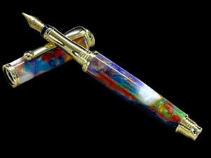 New Whimsical Colors Handmade Luxury Gold Fountain Pen By Highlander Pen. - HighlanderPen