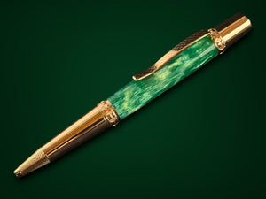 Electric Emerald | Glasgow Red Gold Ballpoint Pen | Crown Jewels Collection