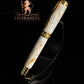 Elegant “Calacatta Gold Marble” Gold Fountain Pen