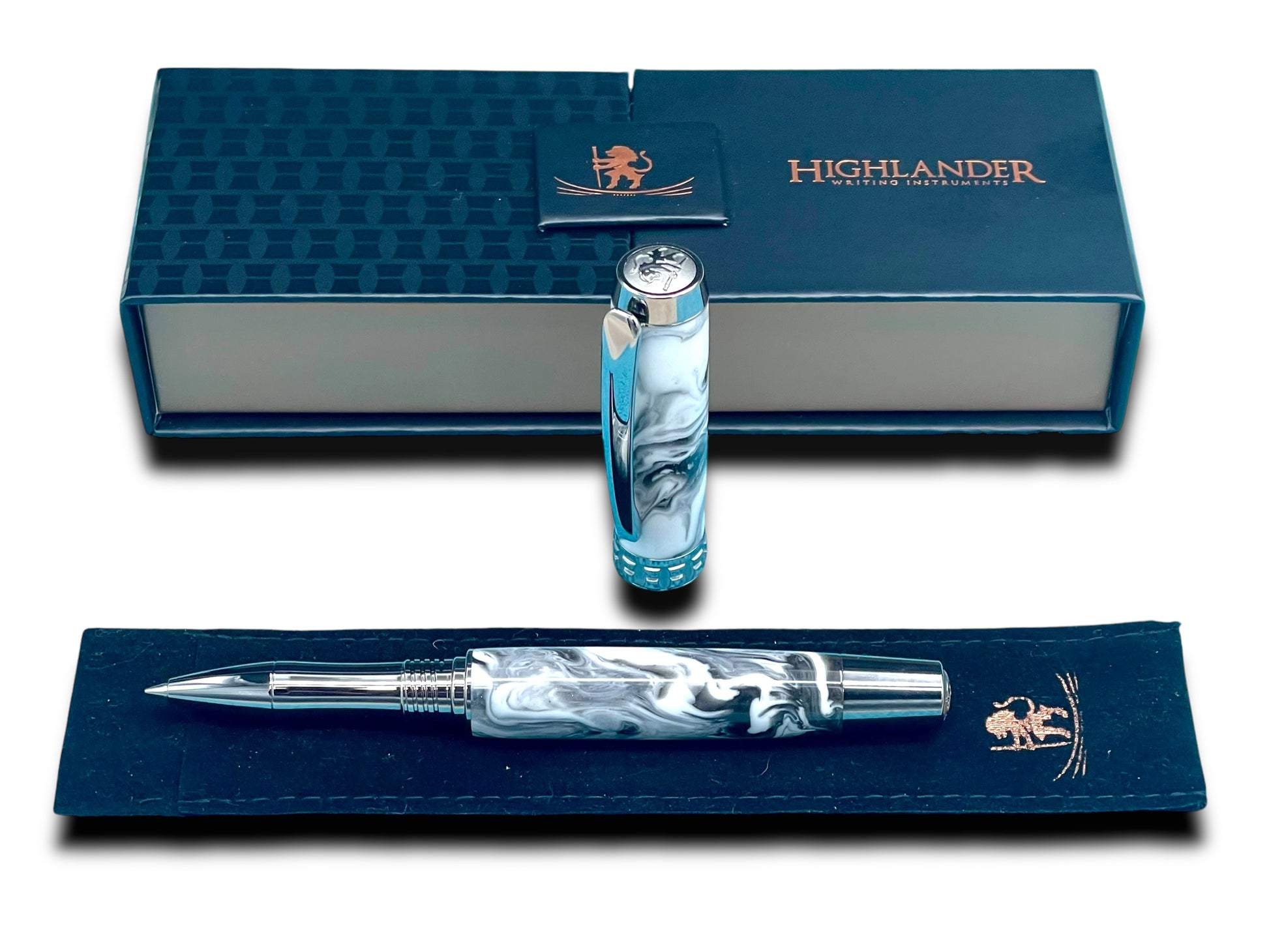 Timeless “Imperial Black” Black Titanium Rollerball Pen, Artisan Handcrafted Writing Instrument. Handmade in CO. Ink, Sleeve, & Box Included - HighlanderPen