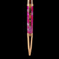 Rose Gold "Wisteria Hysteria" Handmade Glasgow Ballpoint Pen. One of a Kind, Handcrafted by Highlander Pen. Box, Ink, & Sleeve Included. [ML-BP-1212-02]