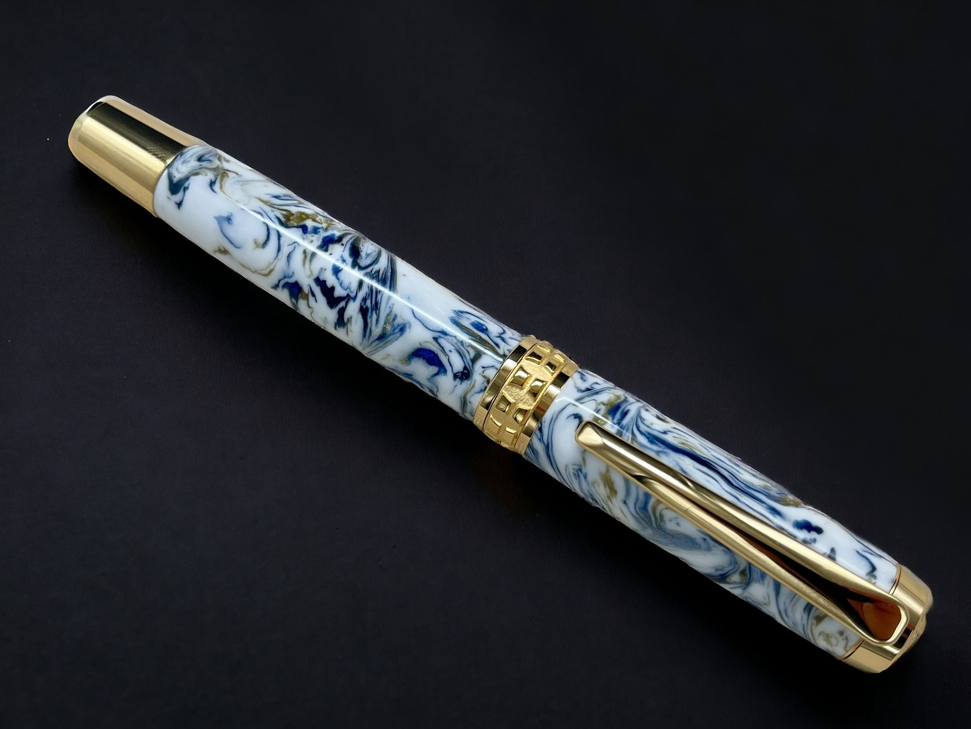 Ming Dynasty, One of a Kind Gold Highlander SKYE Handmade Custom Acrylic Rollerball Pen. Artisan Rare & Unique, Completely Handcrafted in CO - HighlanderPen