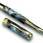 Beautiful “Molten Metals” Handcrafted Gold Rollerball Pen, One of a Kind, Handmade in Colorado. Ink, Velvet Sleeve, and Pen Box Included. - HighlanderPen