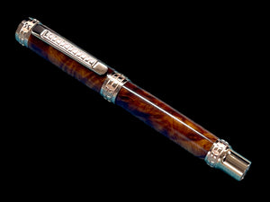 Highlander Edinburgh Exotic Thuja Burl Wood Rose Gold Fountain Pen, Handcrafted in CO. Ink, Converter, Pen Sleeve, & Box Included. - HighlanderPen