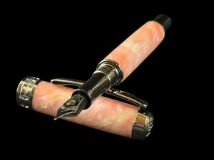 Handmade “Sunstone Opal” | Black Titanium  Fountain Pen | By Highlander Pen.