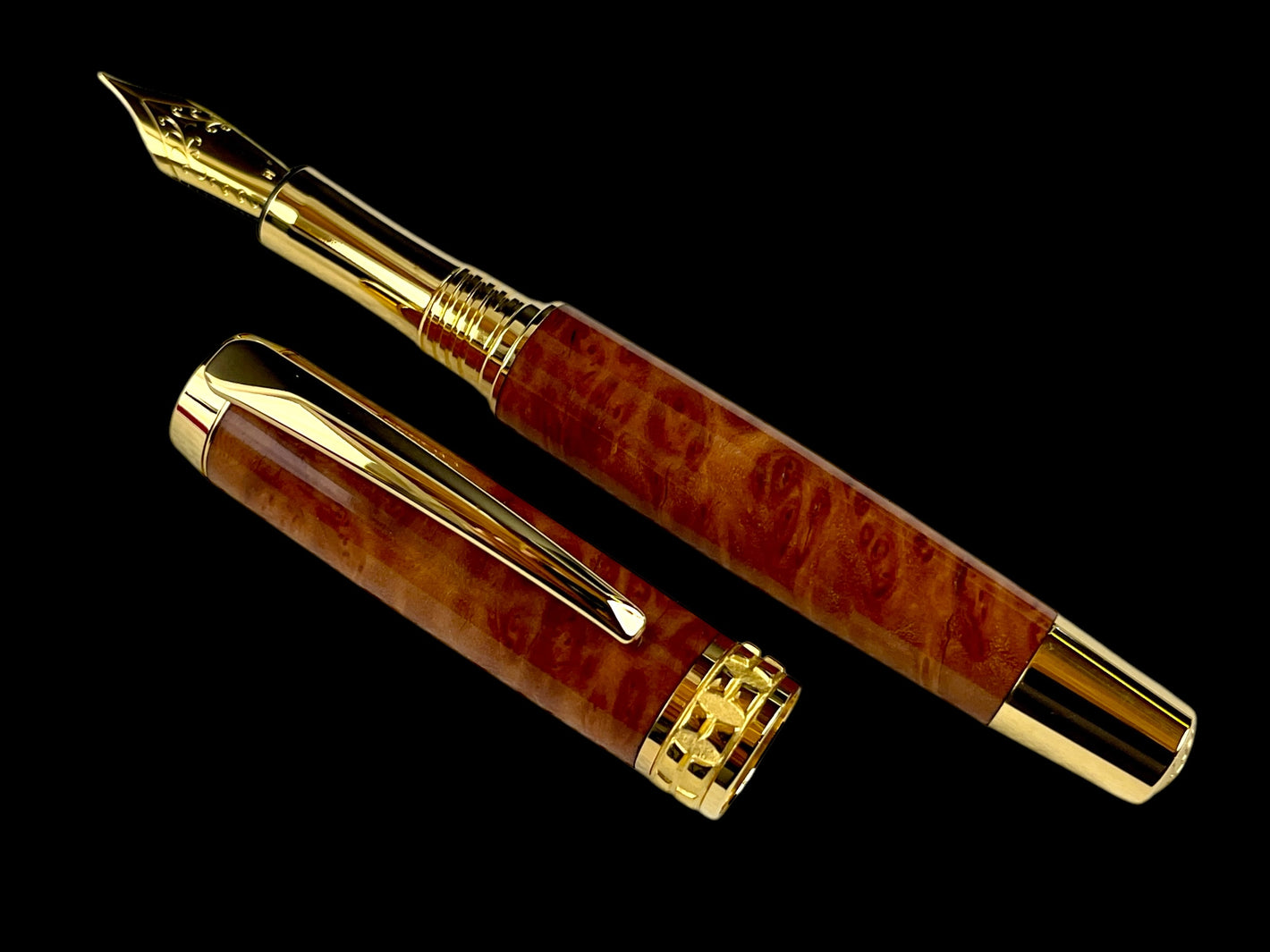 Exotic Australian Red Coolabah Wood | Gold Fountain Pen | Highlander Collection