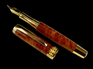 Exotic Australian Red Coolabah Wood | Gold Fountain Pen | Highlander Collection