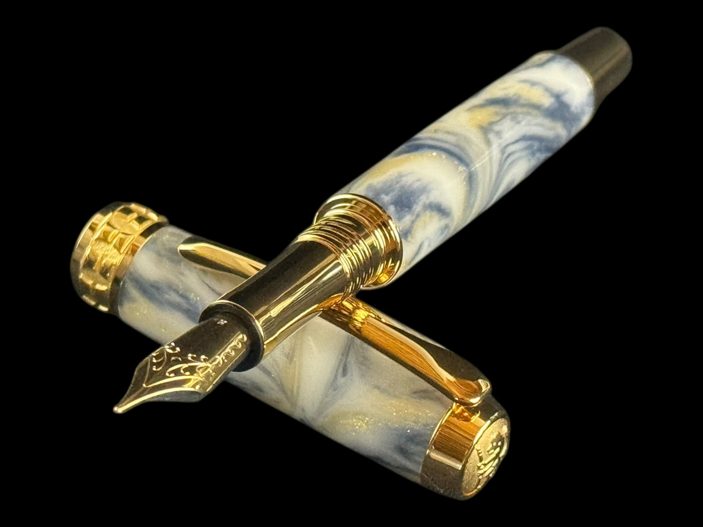Elegant Handcrafted Gold Fountain Pen | Luxury Writing Gift by Highlander