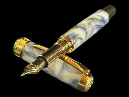 Elegant Handcrafted Gold Fountain Pen | Luxury Writing Gift by Highlander