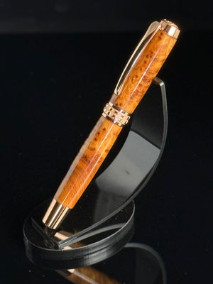Highlander Exotic Thuya Burl Wood Red Gold Fountain Pen - The Perfect Gift