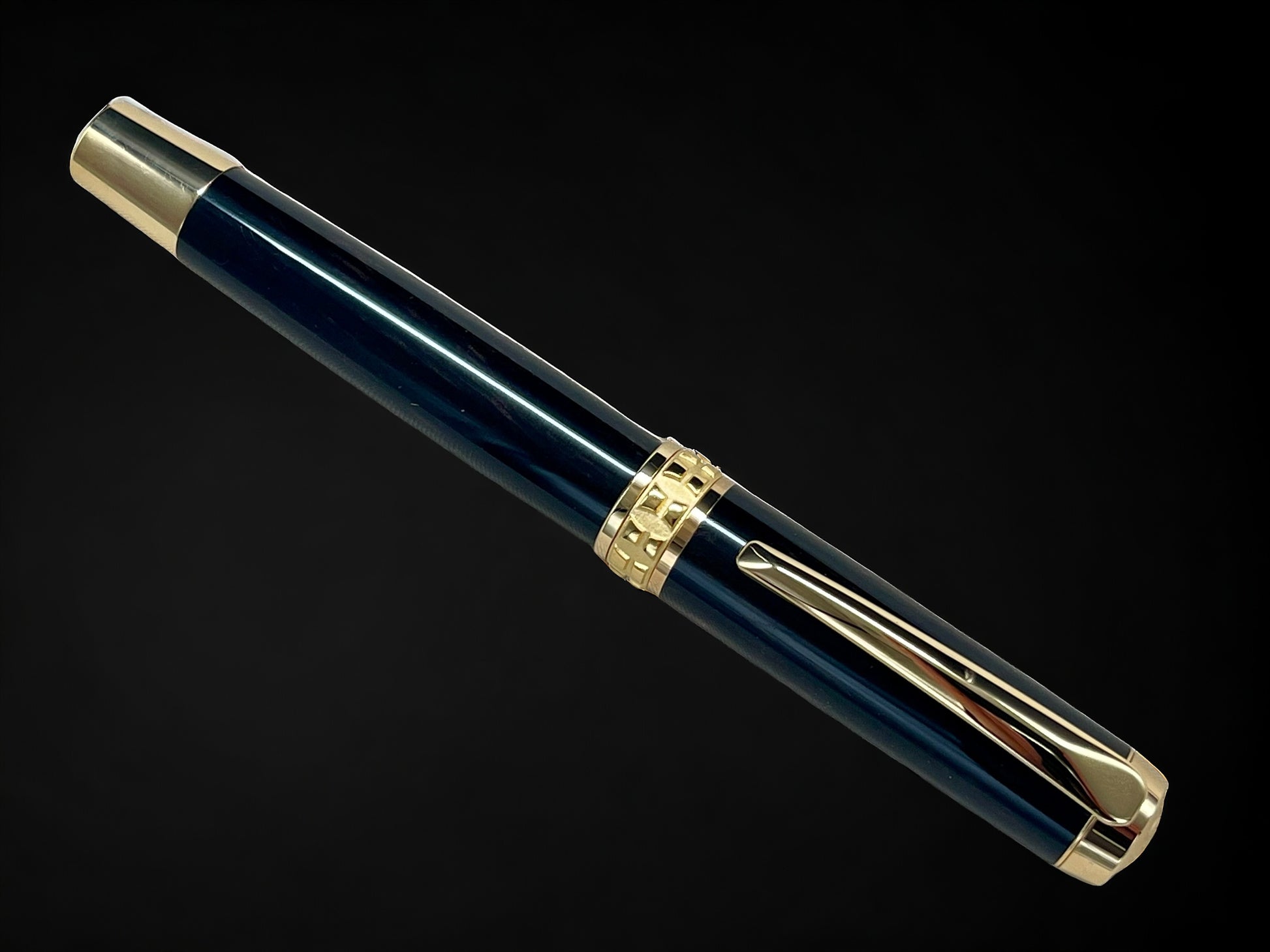 Exotic Gaboon Ebony Wood Gold Fountain Pen, Artisan Handcrafted Writing Instrument. Simple to Use. Handmade Custom in CO, One of a Kind. - HighlanderPen