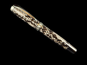 Reticulated Python Fountain Black Titanium Pen