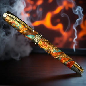 Highlander “Dragon Skin” | Black Titanium Handmade Rollerball Pen by Highlander