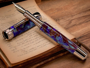 Whimsical “Purple Copper” Rose Gold Fountain Pen, Artisan Handcrafted Writing Instrument. Simple to Use. Handmade in CO USA. One of a Kind - HighlanderPen