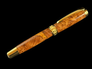 Museum Grade Thuya Burl Wood | Gold Fountain Pen | Highlander Rare Wood Pen Collection