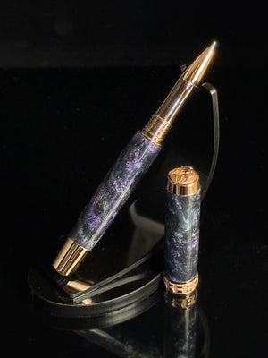 “Galactic Purple Haze” Red Gold Rollerball Pen