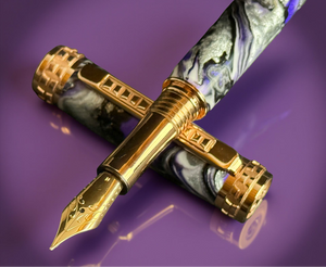 Handcrafted “ZEUS” | Red Gold Edinburgh Model Fountain Pen - Memorable Handmade Gifts
