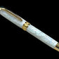 Elegant "Pearly Opal" Gold Rollerball Pen, Artisan Handcrafted Writing Instrument. Handmade Custom in Colorado. One of a Kind. - HighlanderPen