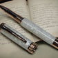 “Bling”, Rose Gold Acrylic Rollerball Pen, Artisan Handcrafted Writing Instrument. Handmade Custom in Colorado. One of a Kind. - HighlanderPen