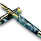 Elegant “Black/Gold Swirl” Handcrafted Luxury Gold Fountain Pen, One of a Kind, Handmade in Colorado. Ink, Converter, Sleeve, & Box Included - HighlanderPen