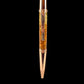 Red Gold Extraordinary Amboyna Burl Wood Handmade Glasgow Ballpoint Pen. One of a Kind, Handcrafted by Highlander Pen. Box, Ink, & Sleeve Included. [ML-BP-1220-01]