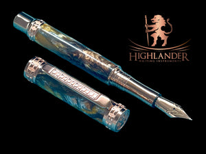 Highlander Edinburgh “Molten Metals” Rose Gold Fountain Pen, One of a Kind, Handcrafted in CO. Ink, Converter, Pen Sleeve, & Box Included. - HighlanderPen