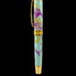 Gold “Purple Jade” Handmade Rollerball Pen, One of a Kind, Handcrafted in CO. Ink, Velvet Sleeve, and Pen Box Included, By Highlander Pen. [ML-RB-1201-06]