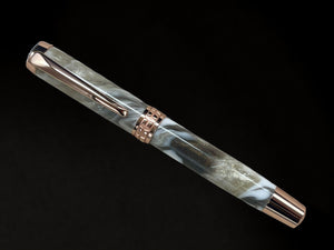 “Champagne Marble”, One of a Kind, Rose Gold, Handmade Custom Acrylic Rollerball Pen. Artisan Rare & Unique, Completely Handcrafted  in Co, US - HighlanderPen