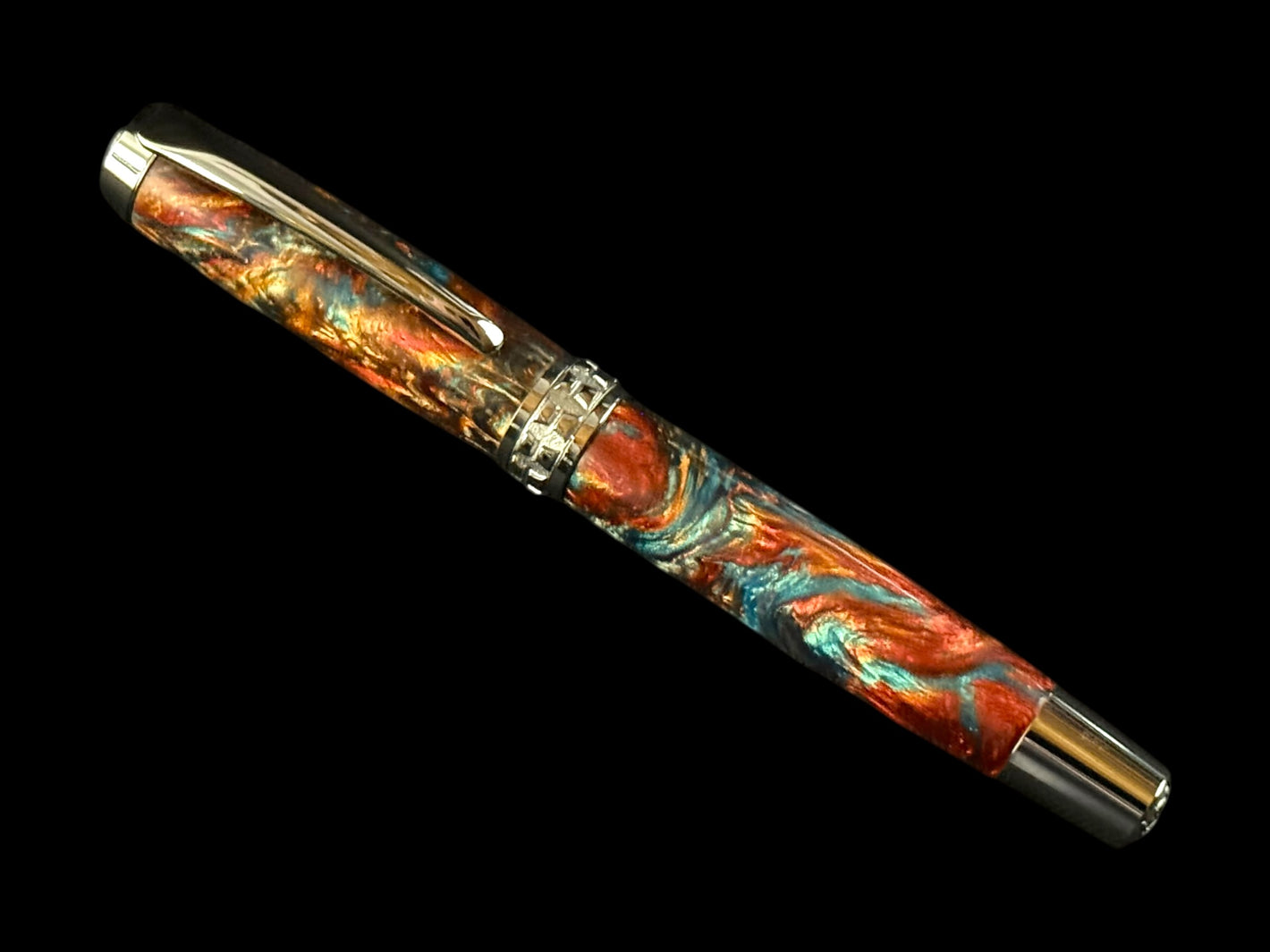 Dragon Skin | Black Titanium Fountain Pen | Handcrafted by Highlander