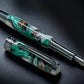 “Evergreen”, One of a Kind, Black Titanium “SKYE”, Handmade Acrylic Fountain Pen. Artisan Rare & Unique, Custom, Handcrafted in Colorado, USA. - HighlanderPen