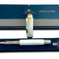 Elegant “Pearly Opal” Handcrafted Gold Rollerball Pen, One of a Kind, Handmade in Colorado. Ink, Velvet Sleeve, and Pen Box Included. - HighlanderPen