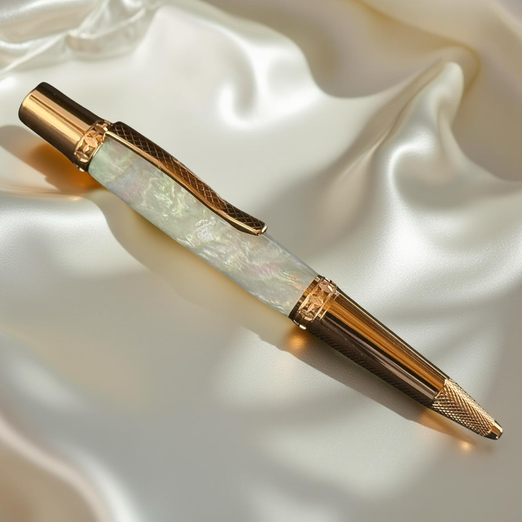 Red Gold "Black Opal" | Handmade Glasgow Ballpoint Pen by Highlander