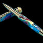 Striking “Color Swirls” Handcrafted Gold Rollerball Pen, One of a Kind, Handmade in Colorado. Ink, Velvet Sleeve, and Pen Box Included. - HighlanderPen