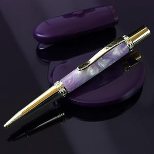 Amethyst Opal | Polished Chrome Glasgow Ballpoint Pen |  The Perfect Gift