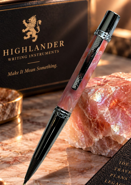 Sunstone Opal | Polished Chrome Glasgow Ballpoint Pen | An Elegant Gift