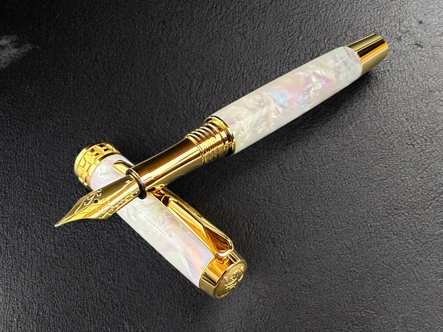 Elegant Amethyst Opal Custom Gold Fountain Pen  ML-FP-0222-01