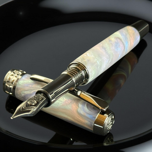 Handcrafted “Mystic Opal” | Black Titanium Fountain Pen by Highlander. Perfect for the Writing Enthusiast