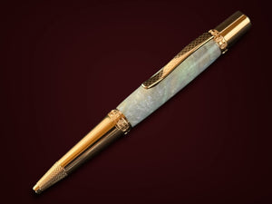 Red Gold "Black Opal" | Handmade Glasgow Ballpoint Pen by Highlander