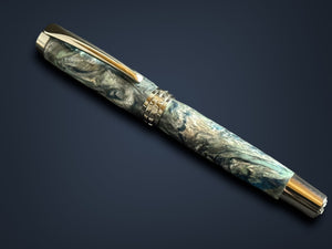 Handcrafted “Atlas” | Black Titanium Fountain Pen by Highlander. Perfect for the Writing Enthusiast