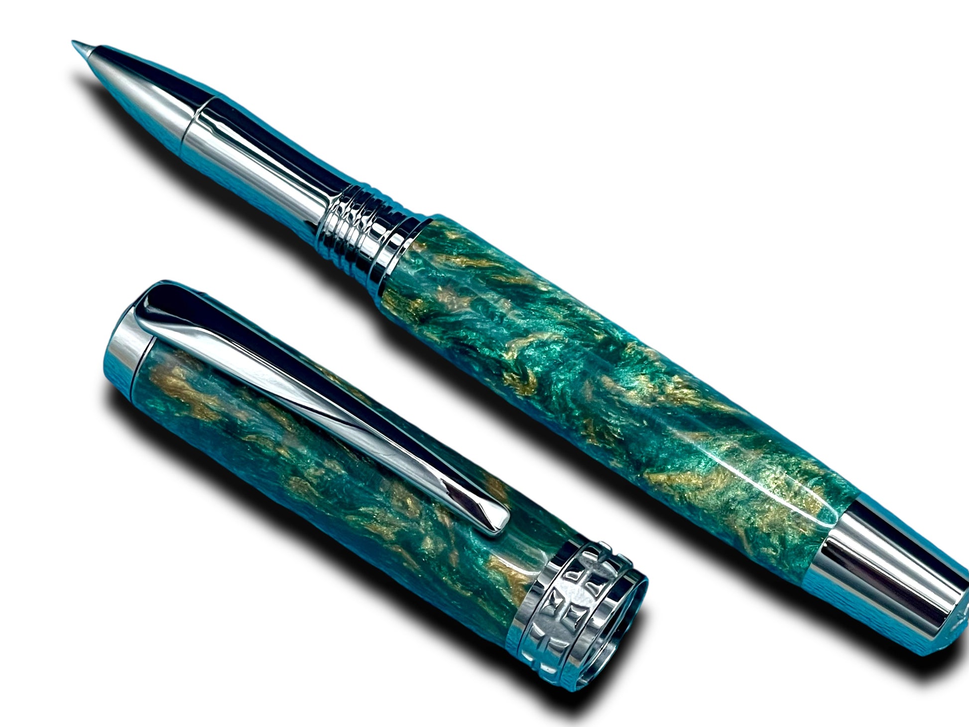 Timeless “British Racing Green” Black Titanium Rollerball Pen, Artisan Handcrafted Writing Instrument. Handmade in CO. Ink, Sleeve, & Box Included - HighlanderPen