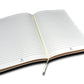 Large Saffiano PU White Leather Journal, 10” X 7”, 120 GSM, Rose Gold Gilded Edges, Satin Ribbon, 25 Lines/Page, 192 Pages, In Box. - HighlanderPen