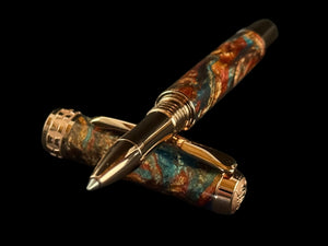 Handmade Dragon Skin | Red Gold Rollerball Pen | A Striking Gift by Highlander