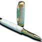 Elegant “Pearly Opal” Handcrafted Gold Rollerball Pen, One of a Kind, Handmade in Colorado. Ink, Velvet Sleeve, and Pen Box Included. - HighlanderPen