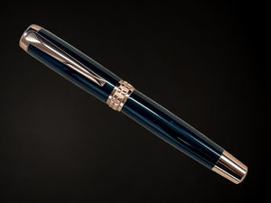 Exotic Gaboon Ebony, One of a Kind Rose Gold, Handmade Custom Fountain Pen. Artisan Rare & Unique, Completely Handcrafted in Colorado, USA. - HighlanderPen