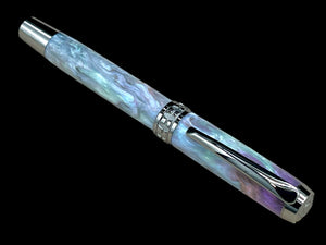 Black Titanium “Mystic Opal” Handmade Fountain Pen, Handcrafted in Colorado. Ink, Converter, Box & Sleeve Included. By Highlander Pen. [ML-FP-1011-01]