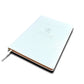 Large Saffiano PU White Leather Journal, 10” X 7”, 120 GSM, Rose Gold Gilded Edges, Satin Ribbon, 25 Lines/Page, 192 Pages, In Box. - HighlanderPen